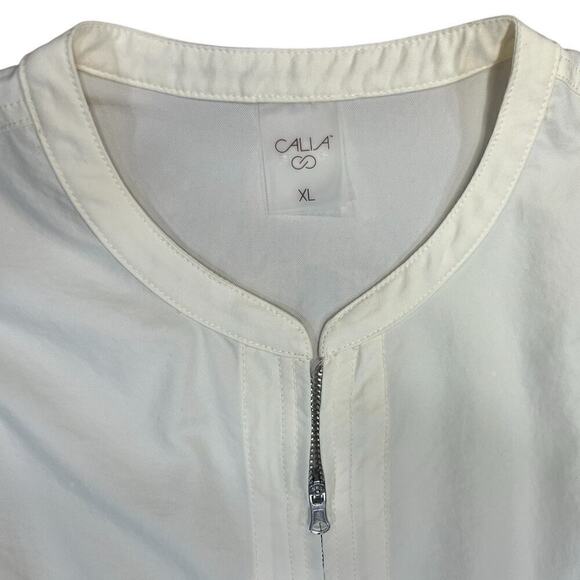 Calia Soft Utility Romper Shorts  Sleeveless Lightweight Cream size XL Relaxed - Picture 3 of 16